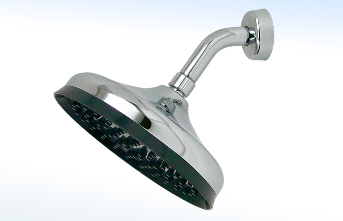 REGADERA REDONDA DE 8”Ø CON BRAZO Y CHAPETÓN