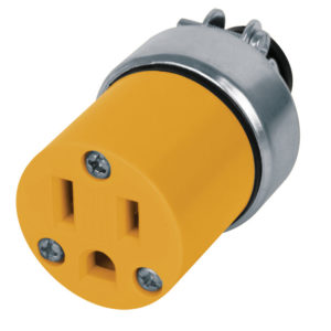 Clavija aterrizada, abrazadera metalica