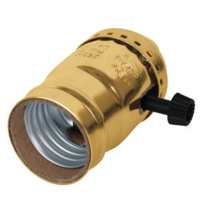 Portalampara con apagador de llave, aluminio