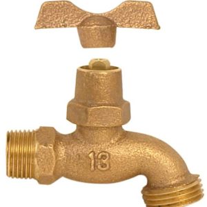 Llave manguera 013mm 1/2" de bronce con maneral desmontable 2D Rugo