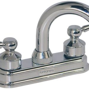 Mezcladora lavabo de bronce tipo curvo maneral palanca 1/4 de vuelta cromada 21052 Fontanery