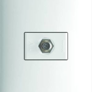 Placa 1 ventana con toma coaxial para TV blanco Forza Bticino