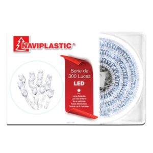 Serie navideña 300 luces cable transp LED 14w Luz blanca NAVIPLASTIC