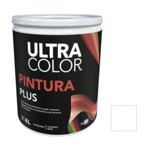 Pintura vinil plus blanco 4.0 lt ULTRACOLOR
