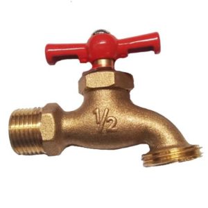 Llave manguera 013mm 1/2" laton maneral rojo LLMR13 Vianti