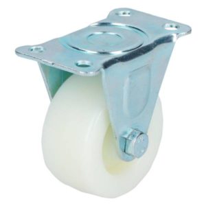 Rodaja polipropileno blanca 2" placa fija Surtek