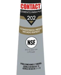 Pegamento para PVC 060ml en tubo transparente 202 Contact