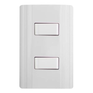 Placa 2 ventanas con 2 apagadores sencillos blanco CORSA Montana