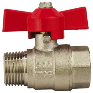 Valvula control recta 1/2" x 1/2" estopera laton 1/4 vuelta Vianti