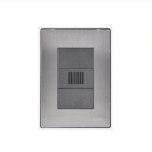 Placa 3 ventanas con zumbador inoxidable negro Igoto