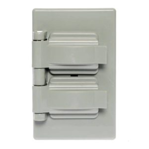 Placa para contacto duplex intemperie gris Americano Igoto
