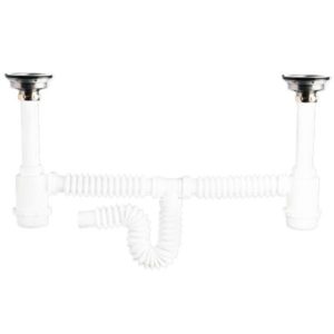 Salida central para fregadero con contra de acero inoxidable Fleximatic