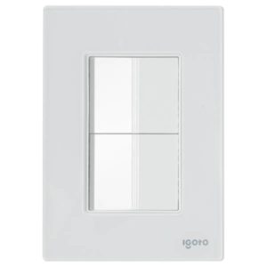 Placa 3 ventanas con 2 apagadores escalera blanco Cristal Igoto