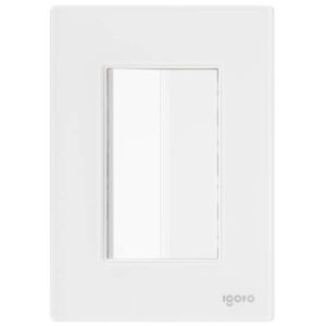 Placa 3 ventanas con apagador escalera blanco Cristal Igoto
