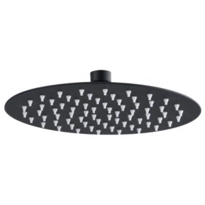 Regadera sin brazo redonda 08" acero inoxidable negra Vianti