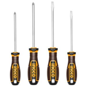 Juego 4 desarmadores mango con grip blister Super Ingco