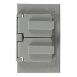 Placa para contacto duplex intemperie gris Americano Bticino