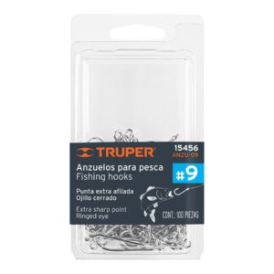 Blíster con 100 anzuelos para pesca # 9, Truper