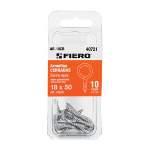 Blíster con 10 armellas cerradas de 18 x 50, FIERO