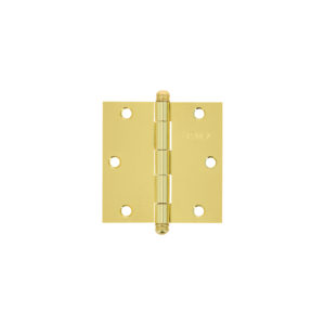 Bisagra cuadrada 3-1/2", latonado, cabeza redonda, HERMEX