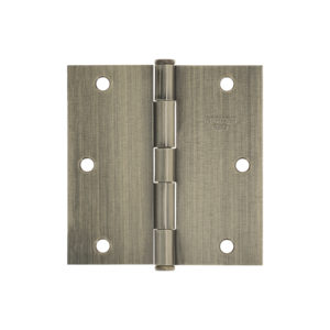 Bisagra cuadrada 3-1/2", latón antiguo, cabeza plana, BASIC