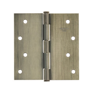 Bisagra cuadrada 4", latón antiguo, cabeza plana, BASIC