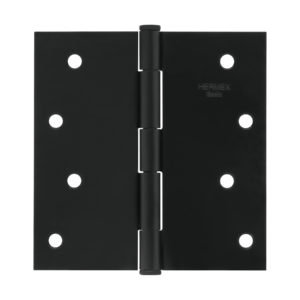 Bisagra cuadrada 4", negro mate, cabeza plana, BASIC