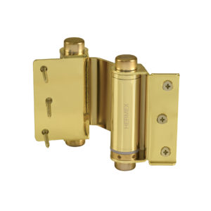 Bisagra de doble acción 3" acero latonado, HERMEX