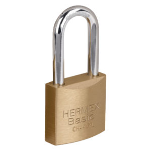 Candado de hierro 40 mm, color latón, largo, blíster, BASIC