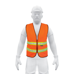 Chaleco de seguridad naranja alta visibilidad con cierre