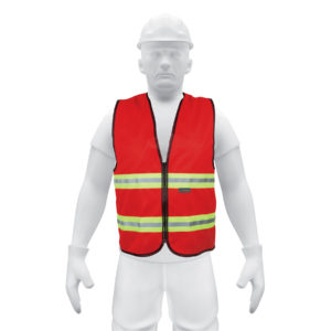 Chaleco de seguridad rojo alta visibilidad con cierre