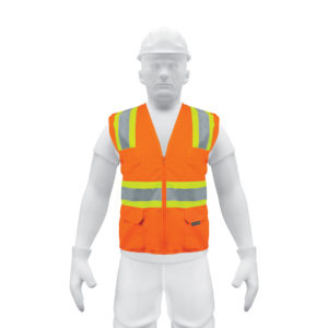 Chaleco de seguridad naranja max visibilidad y 6 bolsas