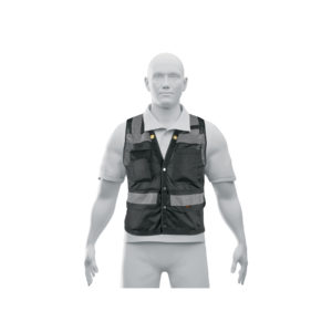 Chaleco seguridad reforzado negro con bolsas, EG, EXPERT