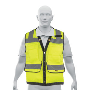 Chaleco seguridad reforzado verde con bolsas, G, EXPERT