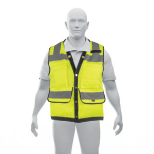 Chaleco seguridad reforzado verde con bolsas, EG, EXPERT