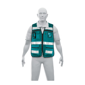 Chaleco brigadista con cintas reflejantes, color verde