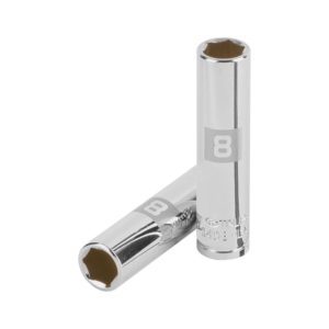 Dado largo de 8 mm, 6 puntas, cuadro 1/4", Truper