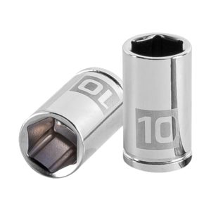 Dado de 10 mm, 6 puntas, cuadro 1/4", Truper