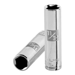 Dado largo de 11/32", 6 puntas, cuadro 1/4", Truper