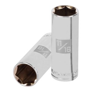 Dado largo de 11/16", 6 puntas, cuadro 3/8", Truper