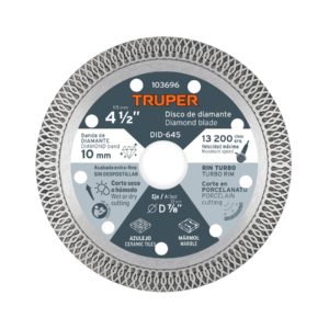 Disco de diamante 4 1/2", corte porcelanato, TRUPER