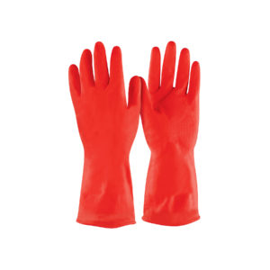 Guantes de látex para limpieza, rojos, G, Pretul