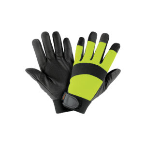 Guantes mecánico, alta visibilidad, palma poliuretano, verde