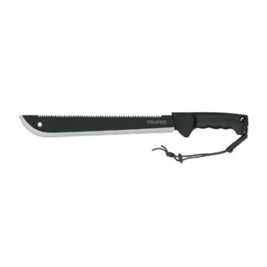 Machete doble filo 14", cacha inyectada, con funda, TRUPER
