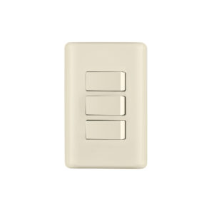 Placa armada 3 interruptores, marfil, Volteck