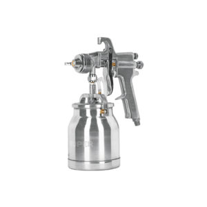 Pistola p/pintar succión HVHP vaso alum, 1.8mm, 2 vál Truper