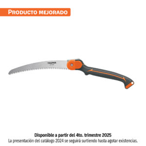 Serrucho plegable 10" hoja curva 5 DPP mango plástico,Truper