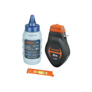 Tiralíneas plástico con gis y nivel 30 m (100 ft), Truper