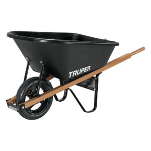 Carretilla 6 ft3 concha plástica,imponchable b/madera,TRUPER