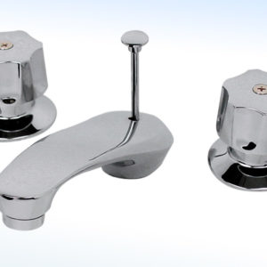 MEZCLADORA PARA LAVABO DE 8” A 12” CON DESAGÜE AUTOMÁTICO